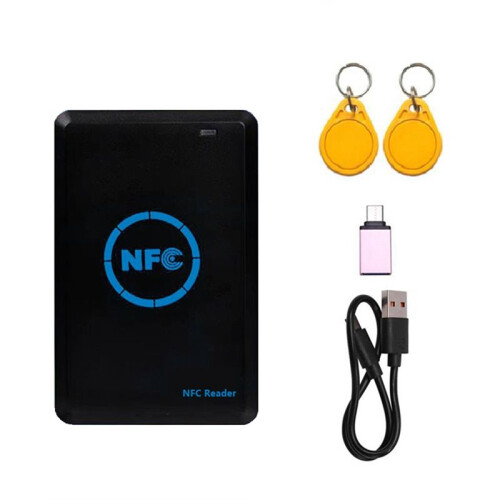 NFC  Chip Reader/Writer+2XUID Keychain 125K 13.56M Copier HID Duplicator Tag Clone ID IC Keychain Key Copy 1