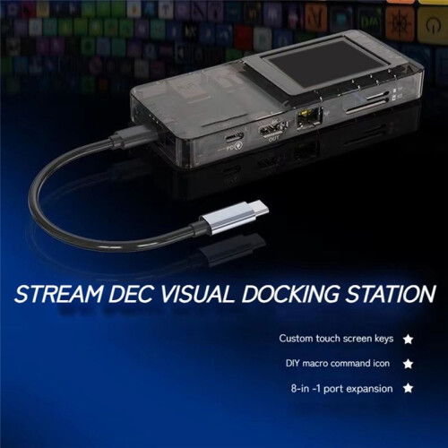 0108-D Typec L Stream Dec Visual Docking Station Network Port Docking Station Custom Button with Console 2
