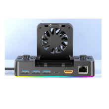 For Expansion Dock Handheld Bracket Expansion -Compatible Projection USB Radiator Foldable with Light