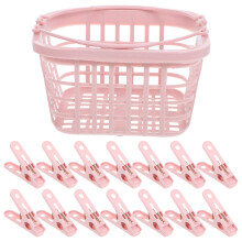 30pcs Heavy Duty Plastic Clothes Pins with Windproof NonSlip Grip and Storage Basket for Outdoor Drying