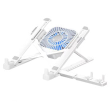 Cooling Pad Foldable Laptop Stand Holder with Cooler Fan Tablet Mount Bracket Notebook Cooling Stand with Phone Holder B