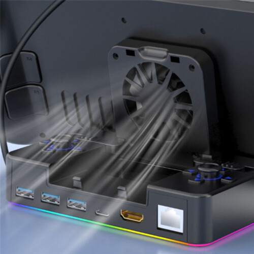 For  Expansion Dock Handheld Bracket Expansion -Compatible Projection USB Radiator Foldable with Light 1