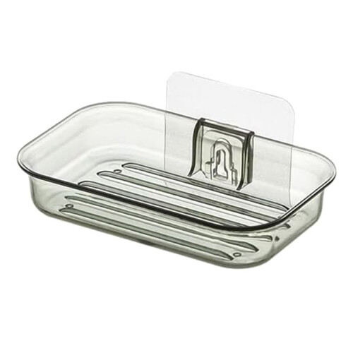 Easy Installation Soap Holder Kitchen Wall Mount Dish No Drill Modern Clear Drain Bathroom Shampoo Bar ShowerContainer B