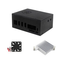 FöR Orange Pi 5 -Fodral, MetallhöLje med KylfläKt och KylfläNs för Orange Pi 5 4GB/8GB/16GB