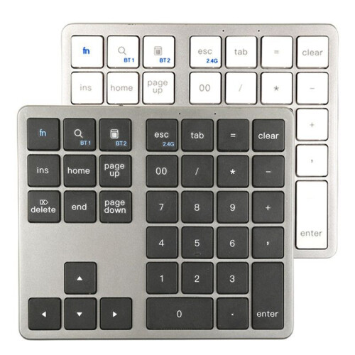 2.4G  Number Pad Ultra-Thin Wireless Numpad USB Rechargeable Numeric Keypad for IOS Android Window White 1
