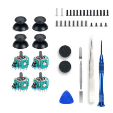4 Stück Analog-Joystick mit Joystick-Kappen für PS5-Controller, 3D-Analog-Joystick-Potentiometer mit Schraubendreher-Reparatursatz