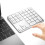 2.4G  Number Pad Ultra-Thin Wireless Numpad USB Rechargeable Numeric Keypad for IOS Android Window White 3