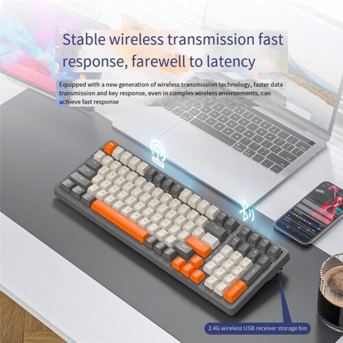 100 Key Mechanical Keyboard 2.4G  Wireless Keyboard Gasket Structure Wireless Mechanical Keyboard 2