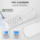 Foldable  Wireless Keyboard (Sync  to 3 Devices), Portable Folding Keyboard for Android Windows,White 3