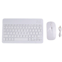 10inch Wireless Keyboard and Mouse RGB Backlit Rechargeable Keyboard and Mouse Combo Kit White