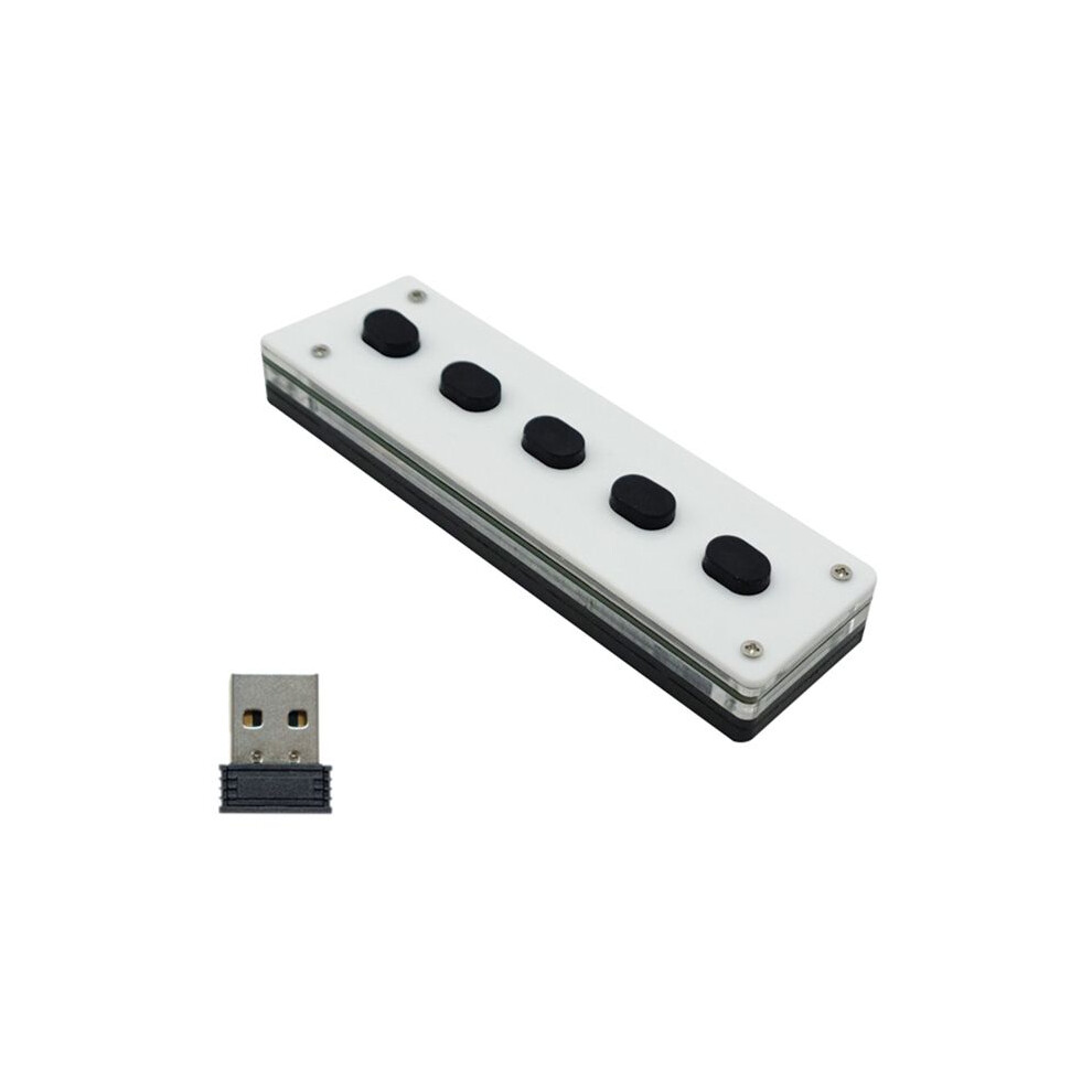 Silent Silicone Custom Programming Macro Keyboard 5-Keys Macropad Copy Paste Usb Keypad,+Usb+Wireless 6032483785765