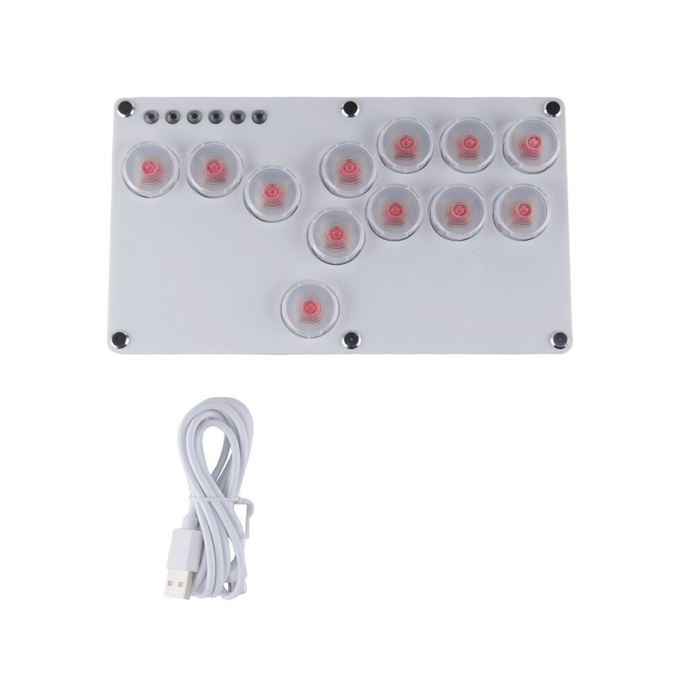 12Key Joystick Hitbox Keyboard Arcade Stick Controller For Ps4/Ps3//Pc Arcade Hitbox Controller Fight Sticks C White Tauoh