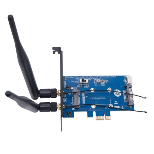 WiFi Module  PCI-E Express to PCI-E 1x Adapter Card 3g/4g to PCI-E Development Board 2 Antennas