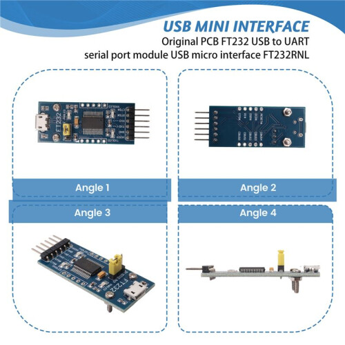 FT232 Scheda USB UART  Interfaccia Modulo Porta Seriale da USB A UART FT232RNL per Win7/8/8.1/10/11 Android 2