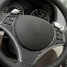 Kohlefaser für 1er E87 E81 E82 2008-2013 Auto-Lenkradtasten-Abdeckung, Innenausstattung