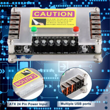 ATX-Netzteil-Breakout-Board und Gehäuse-Kit mit 3,3 V, 5 V, 12 V, -12 V Ausgangsspannung und 12 USB-Anschlüssen, 3 A Maximale Ausgangsleistung