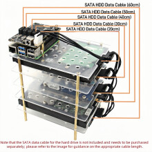 X1009 PCIe to 5-Port Shield HDD Expansion Board SATA3.0 Expansion Board for Raspberry Pi 5