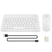 Teclado y Ratón Inalámbricos Ultrafinos y Silenciosos, Aptos para Tabletas y Portátiles, Teclado