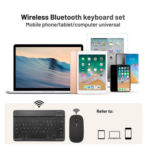 10 Inch  Keyboard Rechargeable Ultra-Slim Wireless Mouse Keyboard Set for Android Windows Tablet   C 1