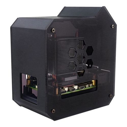 Para Raspberry Pi 5 ABS  Tower Fan Kit JST 4 Pin Port Fan Kit com Kit de Display OLED de 0,96 Polegadas 1