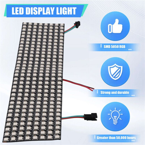 WS2812 Led Programmable Light Individually Addressable Flexible for Video Display, DC5V (8x32) 2