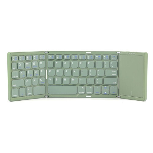 Foldable  Keyboard with Touchpad Office  Wireless Keyboard Storage Three Systems Universal Dark Green 2