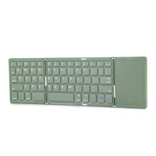 Tastiera Pieghevole con Touchpad Tastiera Wireless da Ufficio con Tre Sistemi di Archiviazione Universale Verde Scuro