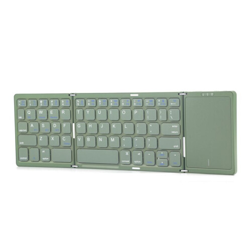 Foldable  Keyboard with Touchpad Office  Wireless Keyboard Storage Three Systems Universal Dark Green