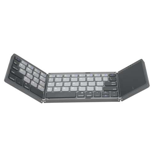 Foldable  Keyboard with Touchpad Office  Wireless Keyboard Storage Three Systems Universal Black&White 1
