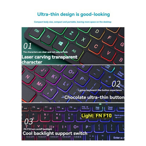 Compact Wired Keyboard for Laptops -  External Keyboard with USB Connection, Ideal for Home and Office Use A 1