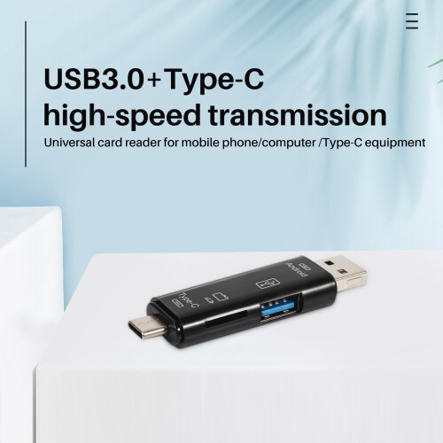 5-in-1 Multifunctional OTG Card Reader Micro- /  Card / USB Reader Support TF Android Type-c Phone / Computer / Type-c Universal 1