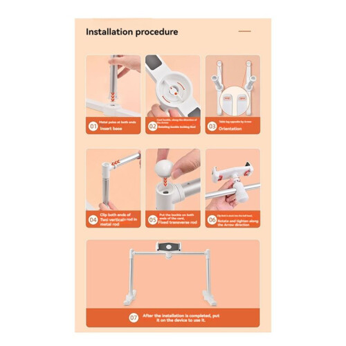 Adjustable Tablet Stand and Phone Holder - Multifunctional Rack Height Adjustable for Bed and Sofa Lazy Stand 1