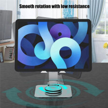 360 Rotating Tablet Stand Aluminum Alloy Carbon Steel Desktop Tablet Stand for Tablet Phone Stand Within 12.9 Inches B