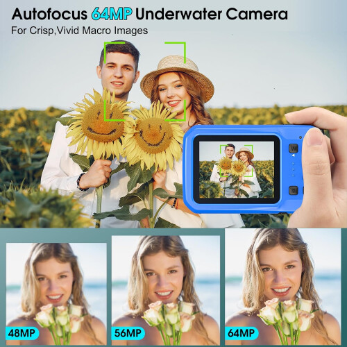 4K Underwater Camera 64MP Waterproof Digital Camera IP68 Floatable IPS Screen for Snorkeling Diving 2