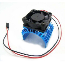 Disipador de calor metalico con ventilador de enfriamiento de 5V para 1/10 RC Coche 540 550 3650 Tamano Motor