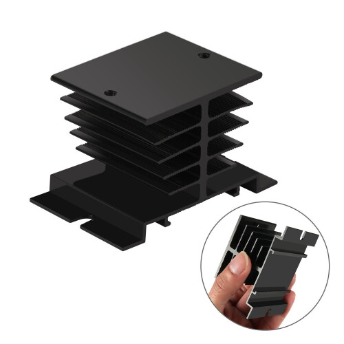 Solid State Relay Heat Sink,3PCS Aluminum Heatsink PID Temperature Controller Heat Sink for Solid State Relay and SSR Radiator Module Black for 1