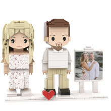 Custom Mini Figures from Photos with Frame DIY Couple Figurines Anniversary Gift Set (Three)