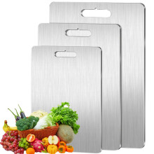Titanium and Stainless Steel Cutting Boards Set, Hygienic Nonporous KnifeFriendly Large Kitchen Chopping Boards, Easy to Clean 3PCS