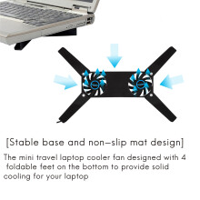 Pad di Raffreddamento per Laptop, Doppia Ventola per Raffreddamento per Laptop, Pad di Raffreddamento per Laptop Pieghevole USB, Ventola per Notebook