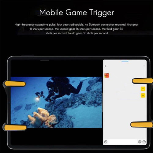 Six Finger för  PUBG Controller Kapacitans Justerbar Mobile Game Trigger L1R1 Button Gamepad Joystick Grip Gul 1