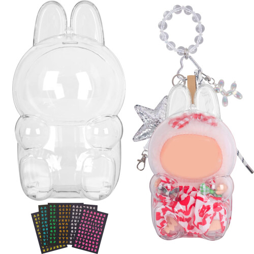 Protective Case Clear Acrylic Dustproof ScratchResistant Display Holder for Labubu Sitting Position