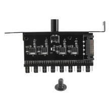 Pc 8 Channels Fan Hub Cooling Fan Speed Controller for CPU Case HDD VGA PWM Fan PCI Bracket Power By 12V Fan ()