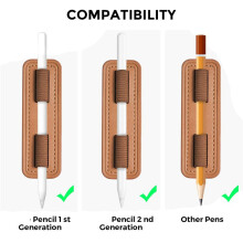 Porte-Stylet Universel Autocollant pour Crayon pour Table Touch Pen M-Pencil Anti-Lost Case -Marron