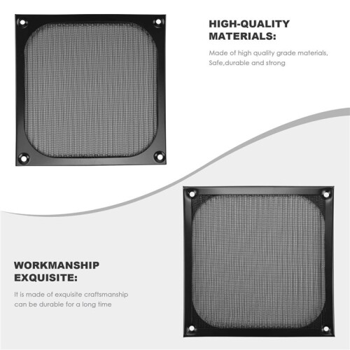 140mm Desktop Computer Case Fan Dust Filter Grills Dustproof Case Cover with Screws, Aluminum Frame Mesh, 4 Pack 2