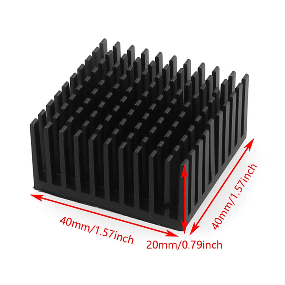 10 Pcs 40X40x20mm Aluminum Heatsink Radiator Cooling Cooler For Electronic Chip Led With Thermal Conductive Double Sided Black 4714078904745