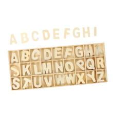 Wooden Alphabet Letters for Kids Crafts DIY Educational Wooden Letter Slices for Early Learning