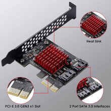 PCIe Naar 2 Poorten 3.0 6 Gbps SSD Adapter PCI-E PCI Express X1 Controller Board Uitbreidingskaart Ondersteuning X4 X6 X8 X16