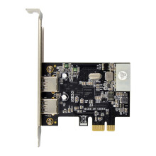 NEC720200 PCI-E X1 Riser-Karte USB 3.0-Erweiterungskarte mit Zwei AnschlüSsen Externe USB-Master-Konvertierungskarte mit 5G-Rate