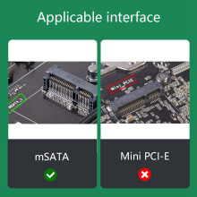 MSATA Naar 2,5 Inch Adapterkaart met 2.0PH Naar SATA7+15 Vrouwelijke Adapterkabel (5V Voeding)