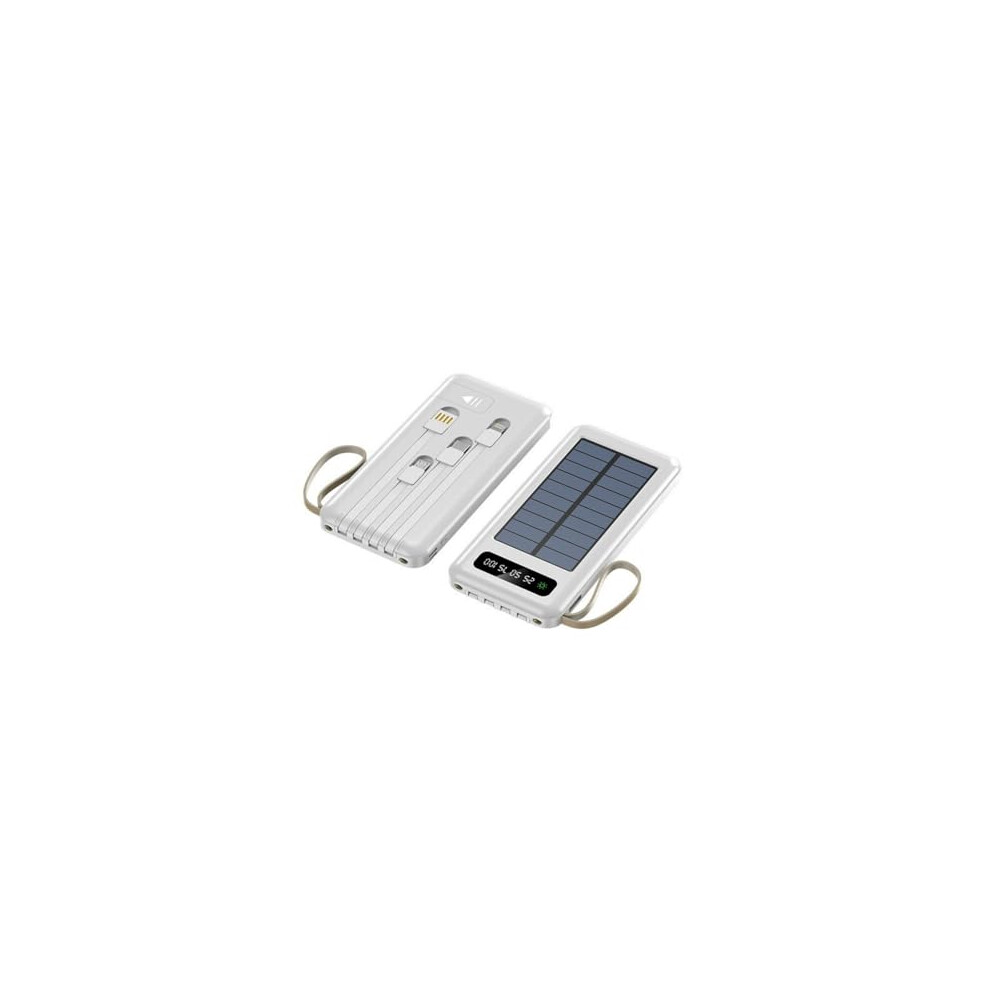 Solar Power Bank 20000Mah Fast Charging With 4 Outputs 3 Inputs For Mobile Devices White 9169991081991